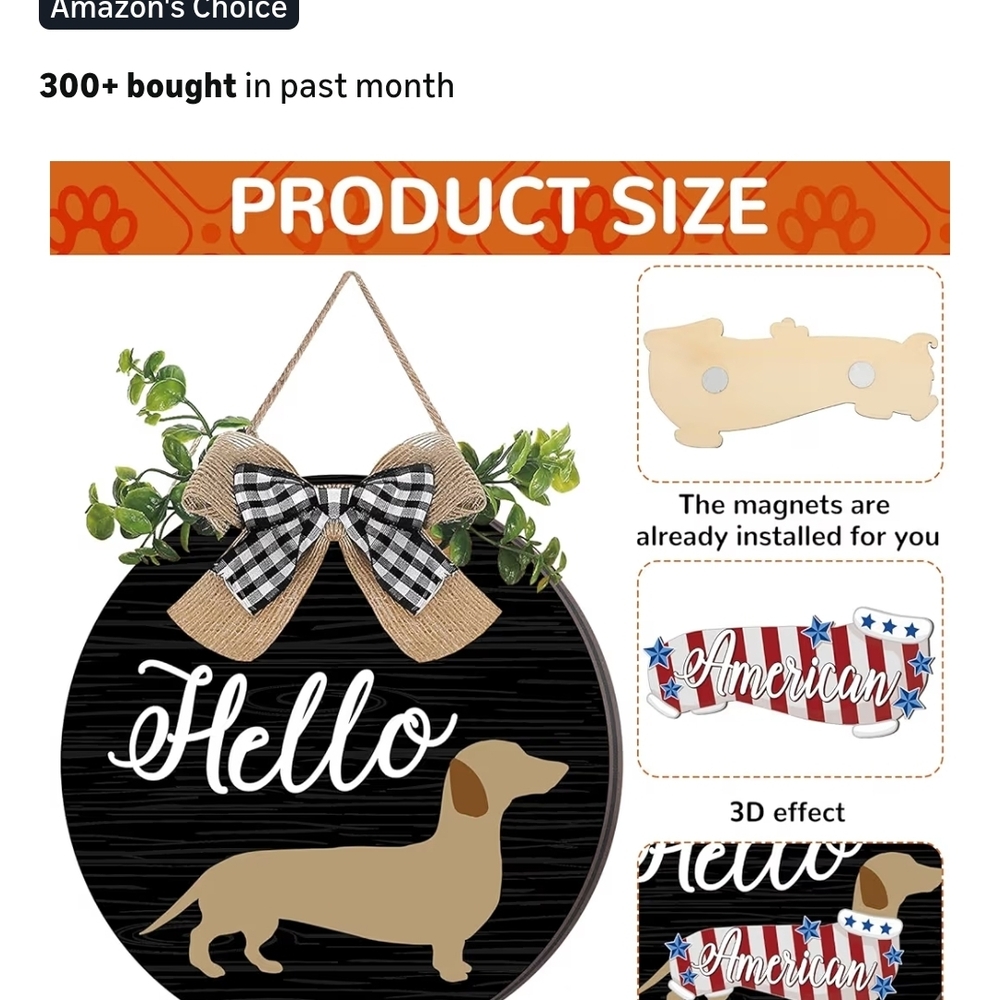 Black and Tan Dachshund Welcome Sign